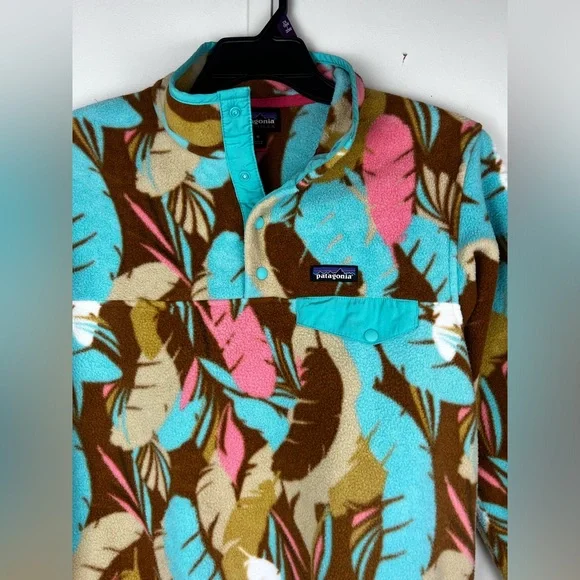 Patagonia Feather Dance Printed Synchilla Snap T Pullover Fleece Womens